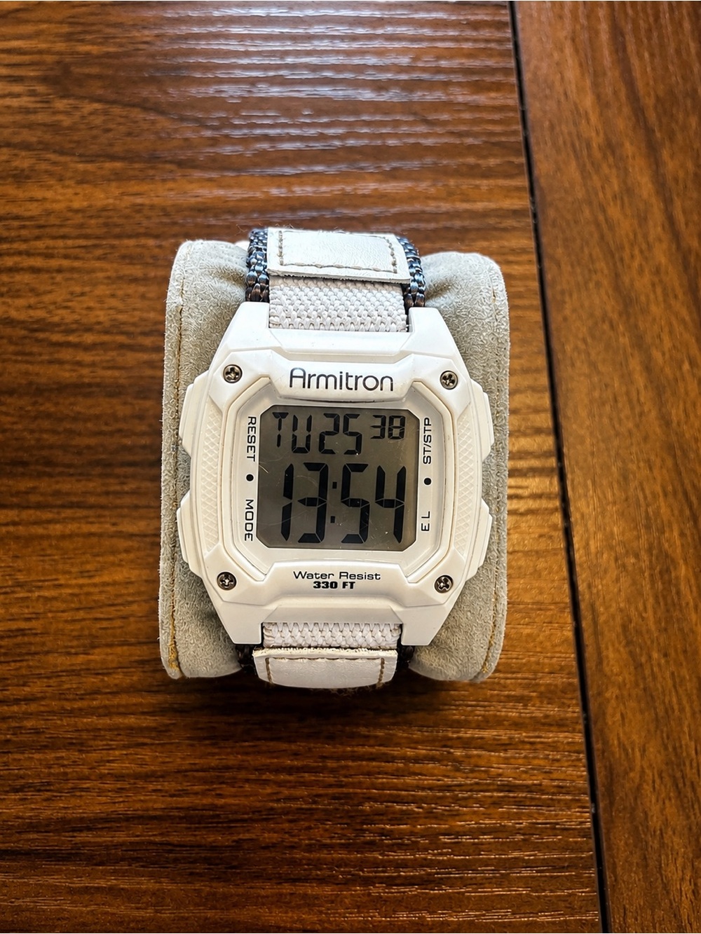 Armitron White Digital Sport Watch with Gray Accent Strap